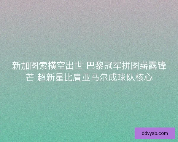 新加图索横空出世 巴黎冠军拼图崭露锋芒 超新星比肩亚马尔成球队核心