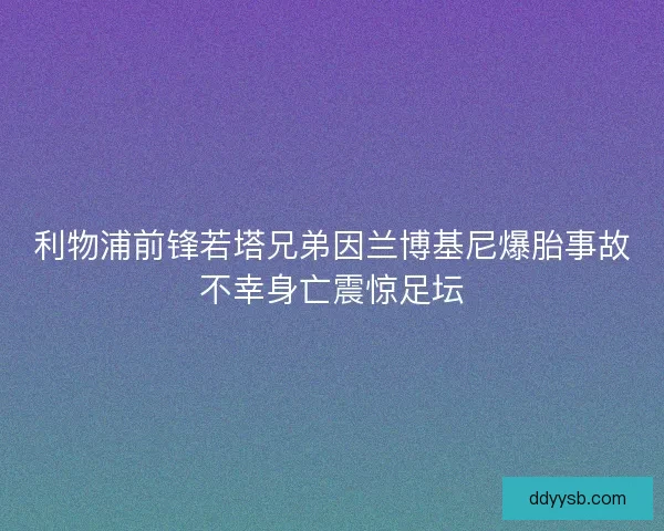 利物浦前锋若塔兄弟因兰博基尼爆胎事故不幸身亡震惊足坛 利物浦前锋若塔兄弟因兰博基尼爆胎事故不幸身亡震惊足坛