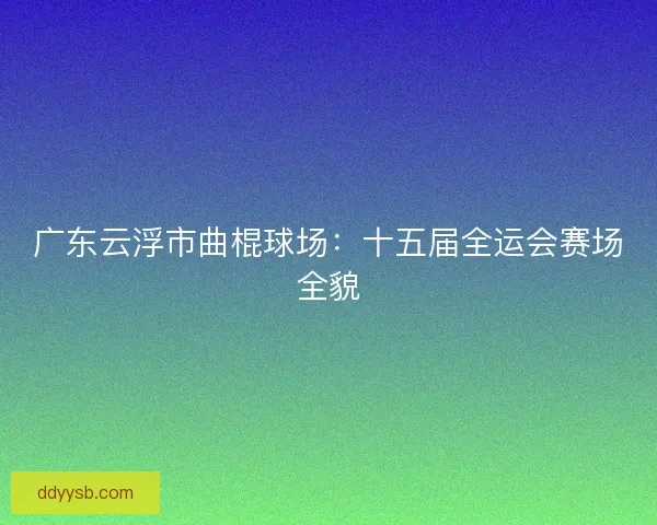 广东云浮市曲棍球场:十五届全运会赛场全貌 广东云浮市曲棍球场:十五届全运会赛场全貌